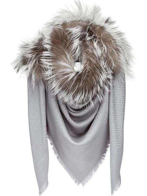 fendi sacrf|fendi scarf with fur trim.